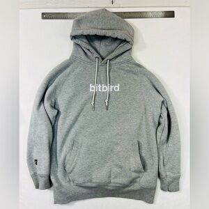 Bitbird Grey Embroidered Logo Hoodie Unisex M